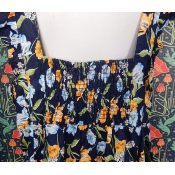 Draper James Maddie Babydoll Navy Blue Spring Bloom Mini Dress 3X - Picture 8 of 9